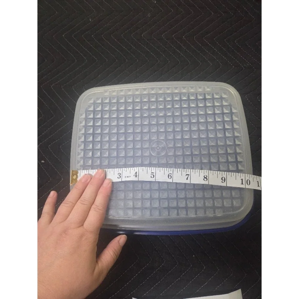 Vintage Tupperware Large Meat Marinade Flip Container Blue 2 Piece